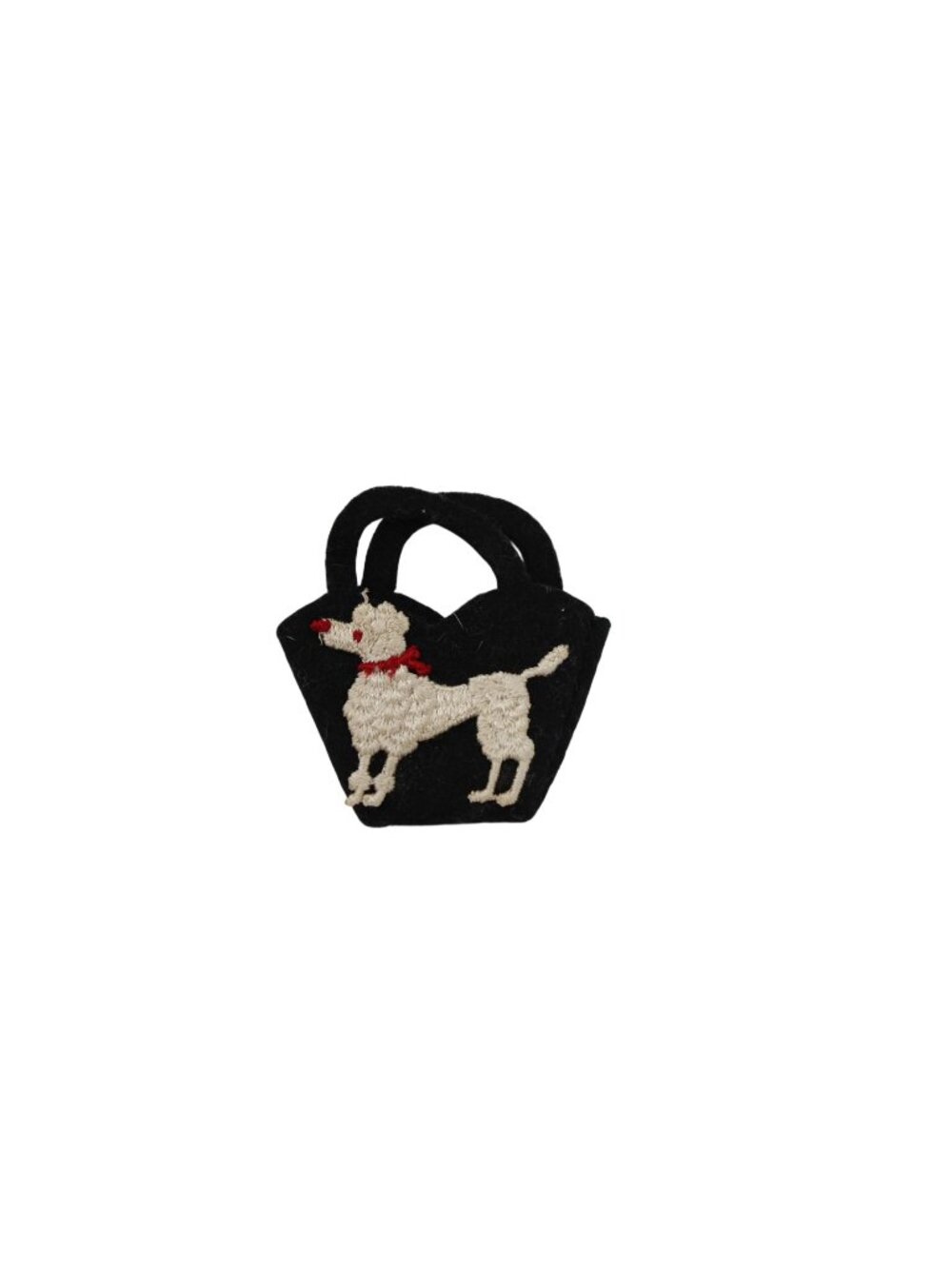 Jill Doll Poodle Purse Tote Felt Black Vogue Vintage 94359
